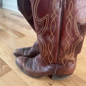 Vintage Brown Leather Cowboy Boots